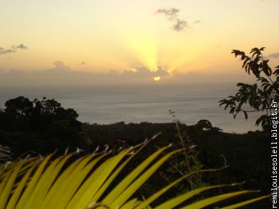coucher de soleil, vue de la terrasse de Julie et thierry !!!